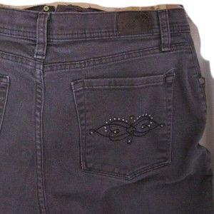Lee Classic Fit At Waist Straight Jeans Women Gray 4 Medium Embroidered Pocket